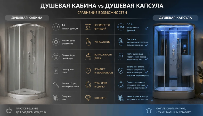 Эволюция ванной: сможет ли душевая капсула вытеснить ванну и душевую кабину?
