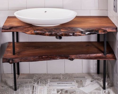 Слэбы дерева в интерьере ванной Слэбы дерева в интерьере ванной