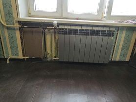 Установка серебристого радиатора